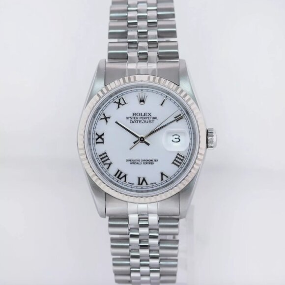 MINT! Rolex 36mm White Men's Roman Watch - Picture 3 of 6